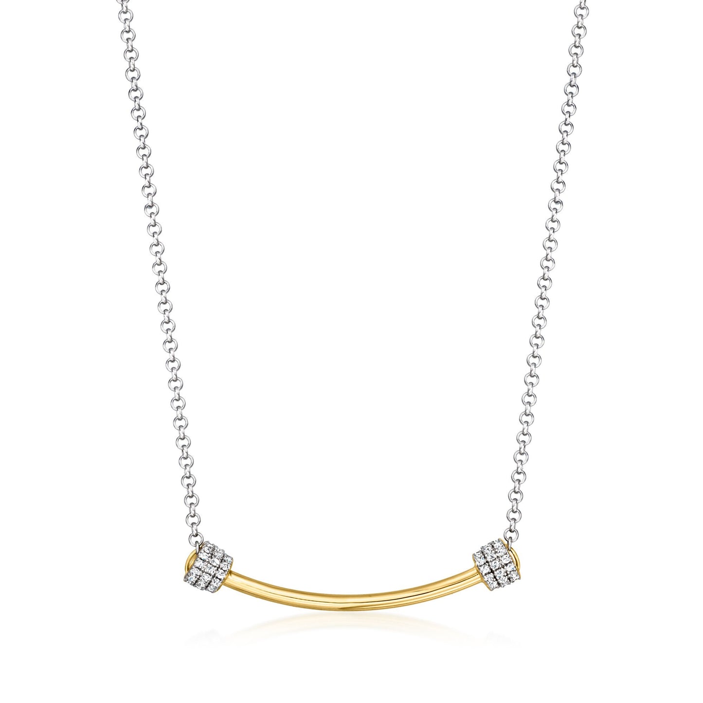 Aurora Gold CZ Bar Necklace