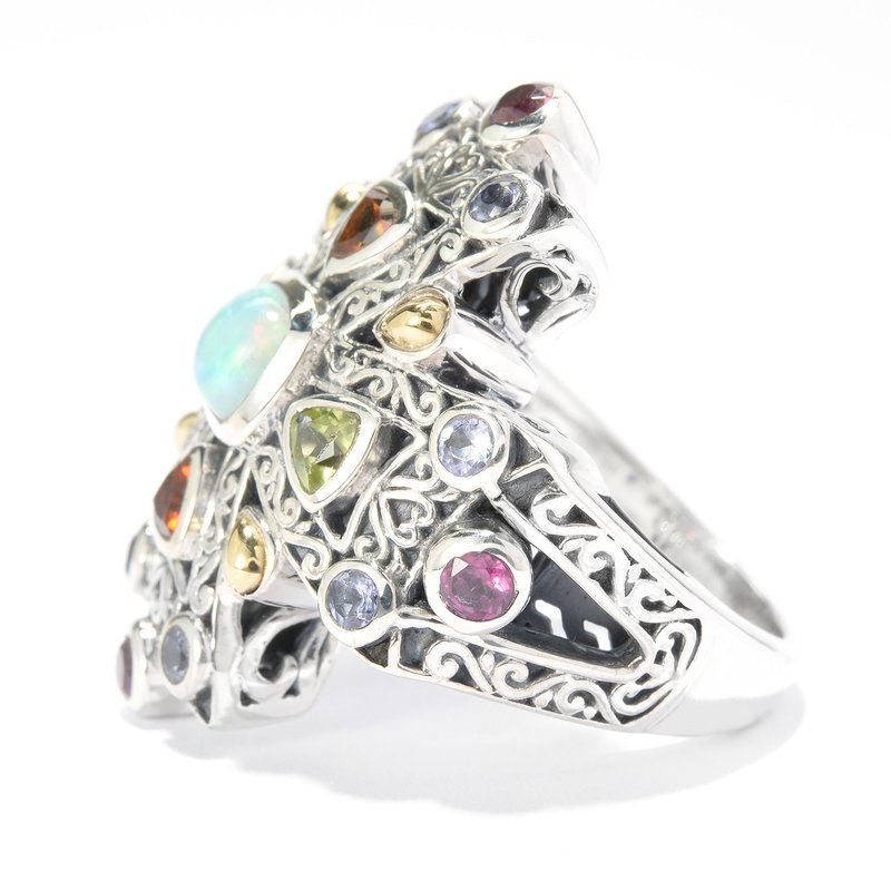 SS/18K Crisscross Opal Ring