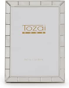 5x7 Silver Plated Metal Photo Frame W MOP