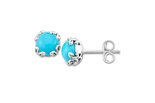 SS 7mm Turquoise Round Studs