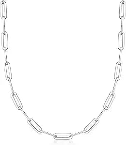 Sterling Silver Necklace made with Paperclip Chain