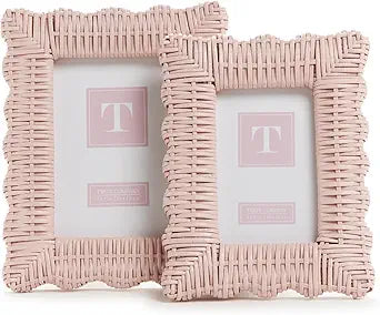 Pink Wicker Weave Photo Frame 4x6