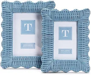 5x7 Blue Wicker Weave Photo Frame