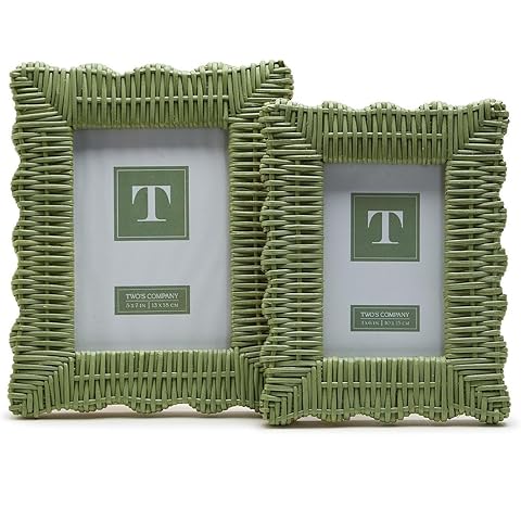 Green Wicker Weave Photo Frame 5" x 7"