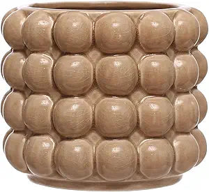 Stoneware Planter w/ Raised Dots (Holds 4" Pot)