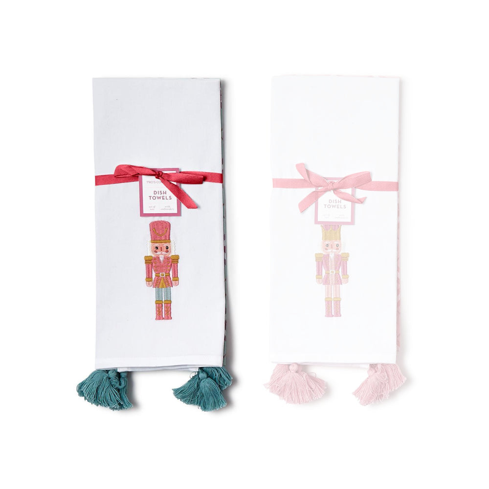 Nutcracker Set of 2 Dish Towels with Tassels