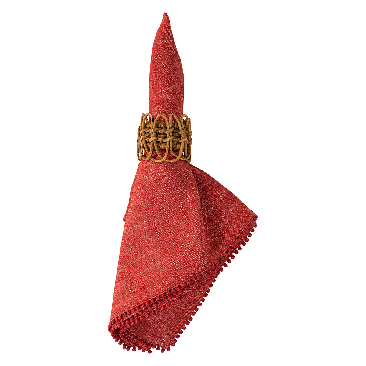 Berry Trim Napkin- Red (Set of 4)