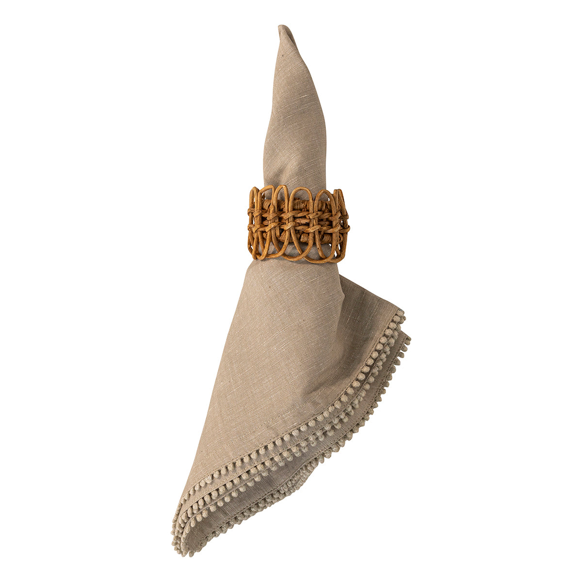 Berry Trim Napkin- Flax (Set of 4)