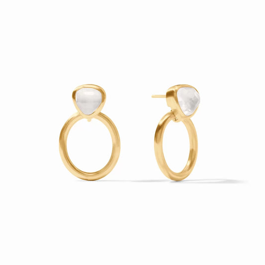 Aquitaine Demi Doorknocker Earring Iridescent Clear Crystal