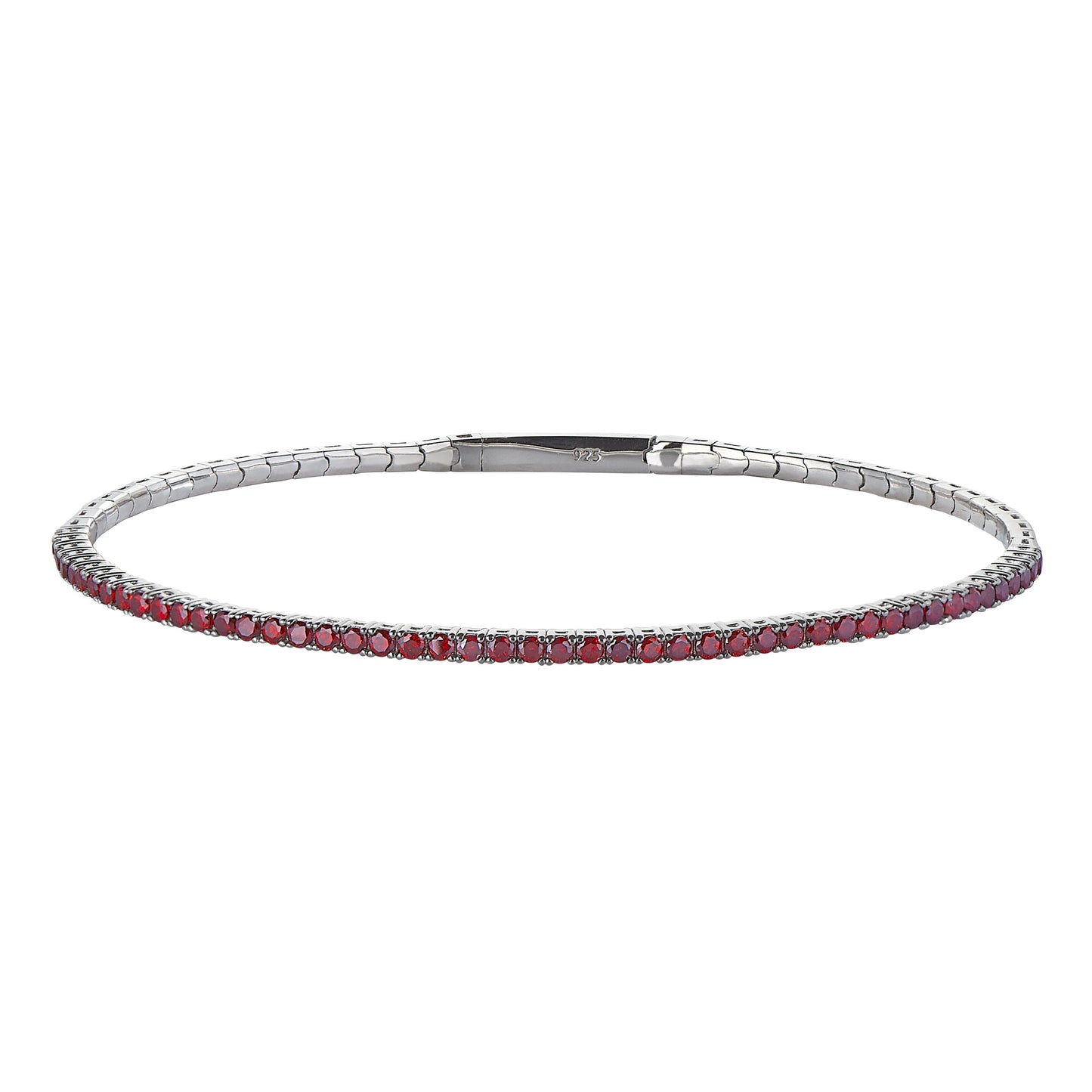 Garnet Birthstone Flexible Tennis Bracelet