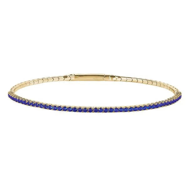 Sterling Silver Sapphire Birthstone Flexible Tennis Bracelet