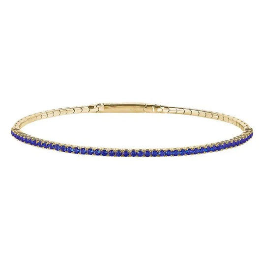 Sterling Silver Sapphire Birthstone Flexible Tennis Bracelet