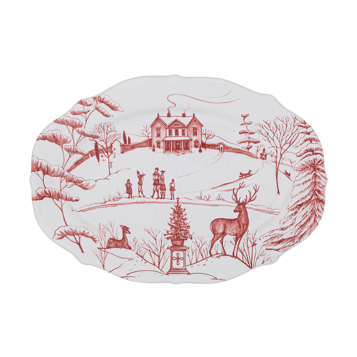 Winter Frolic Ruby 8" Tray