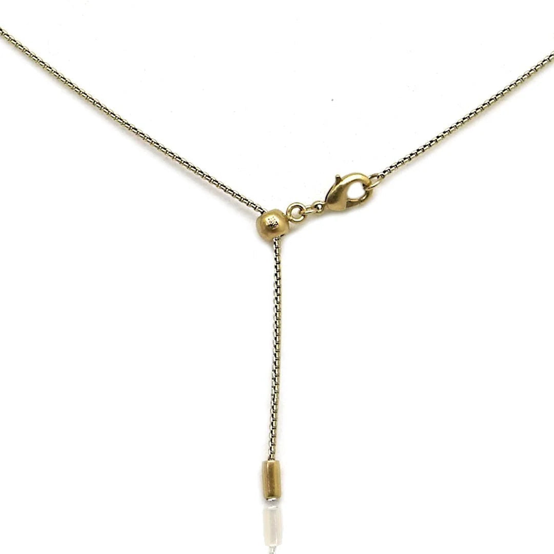 Gold Frame, Bale & Chain/ VS Coin/ BD pave Necklace