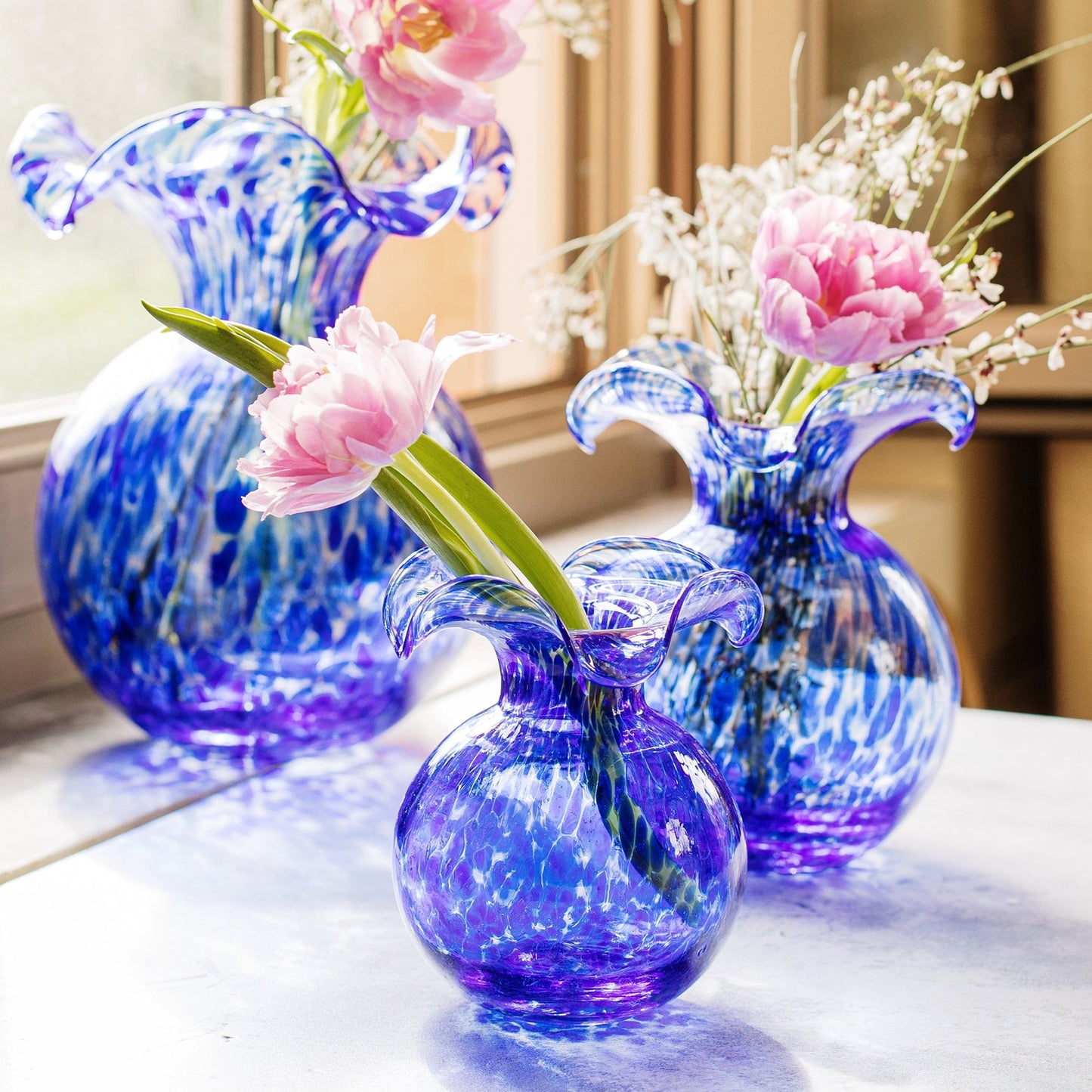 Cobalt Tortoiseshell Bud Vase