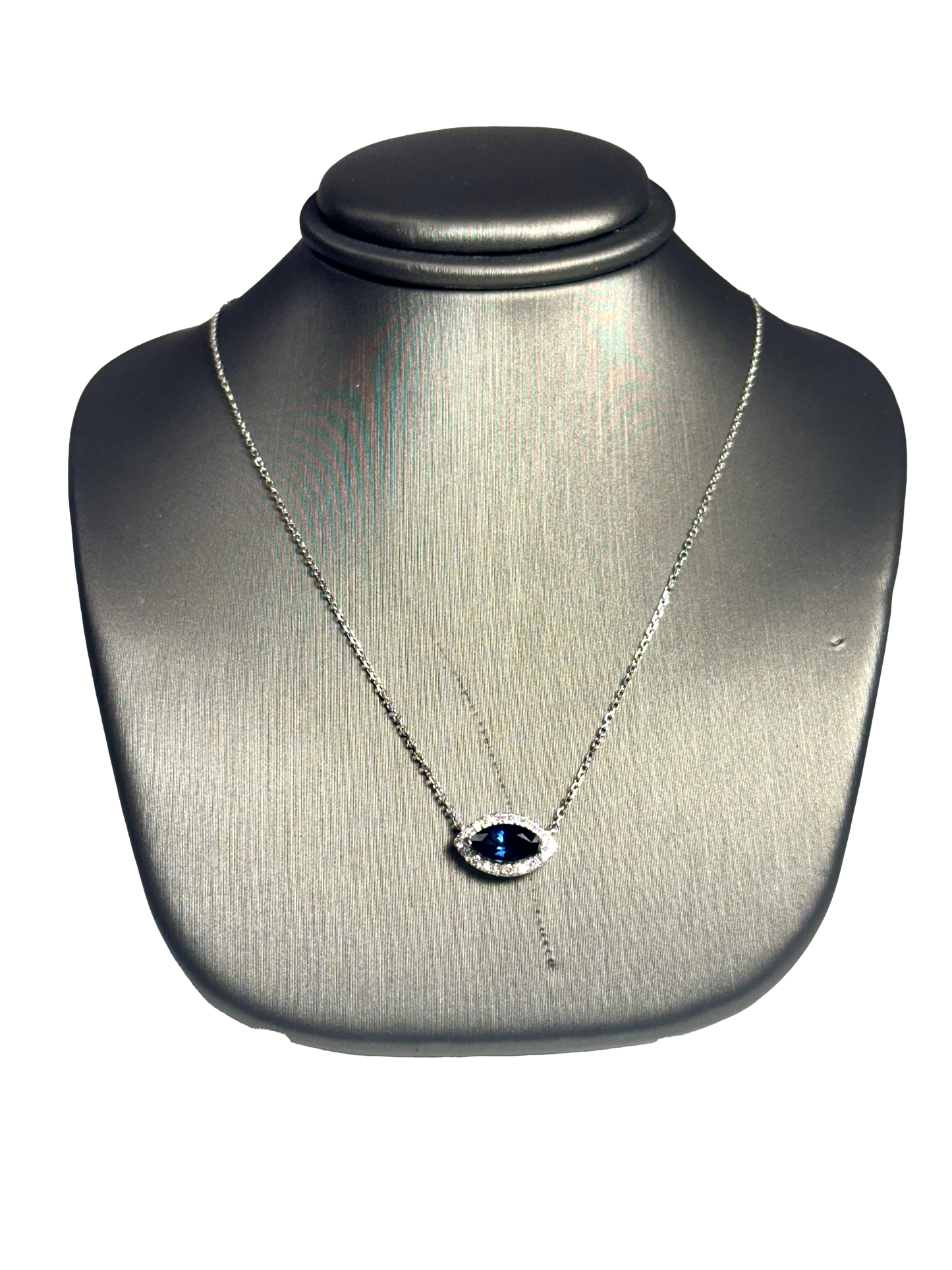 14KW Diamond and Sapphire Necklace