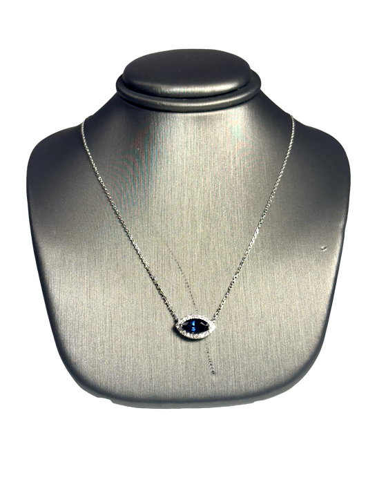 14KW Diamond and Sapphire Necklace