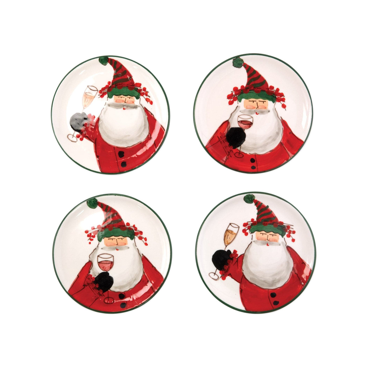 Old St. Nick Cocktail Plates-Set of 4
