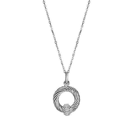 Silver Rhd. 18in Necklace w/ Lobster Clasp