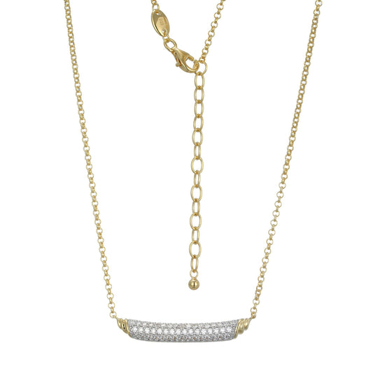 Aurora CZ and Gold Link Necklace