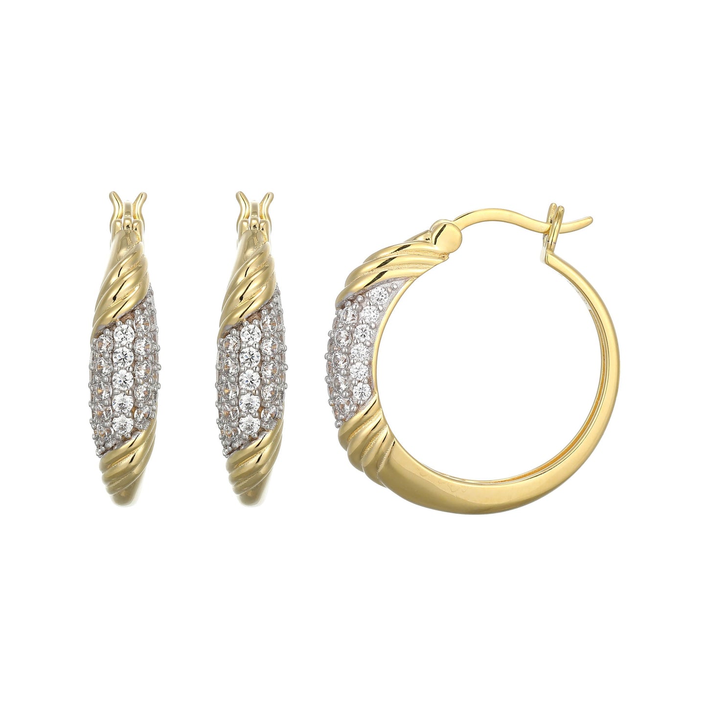 Aurora CZ and Gold Earrings