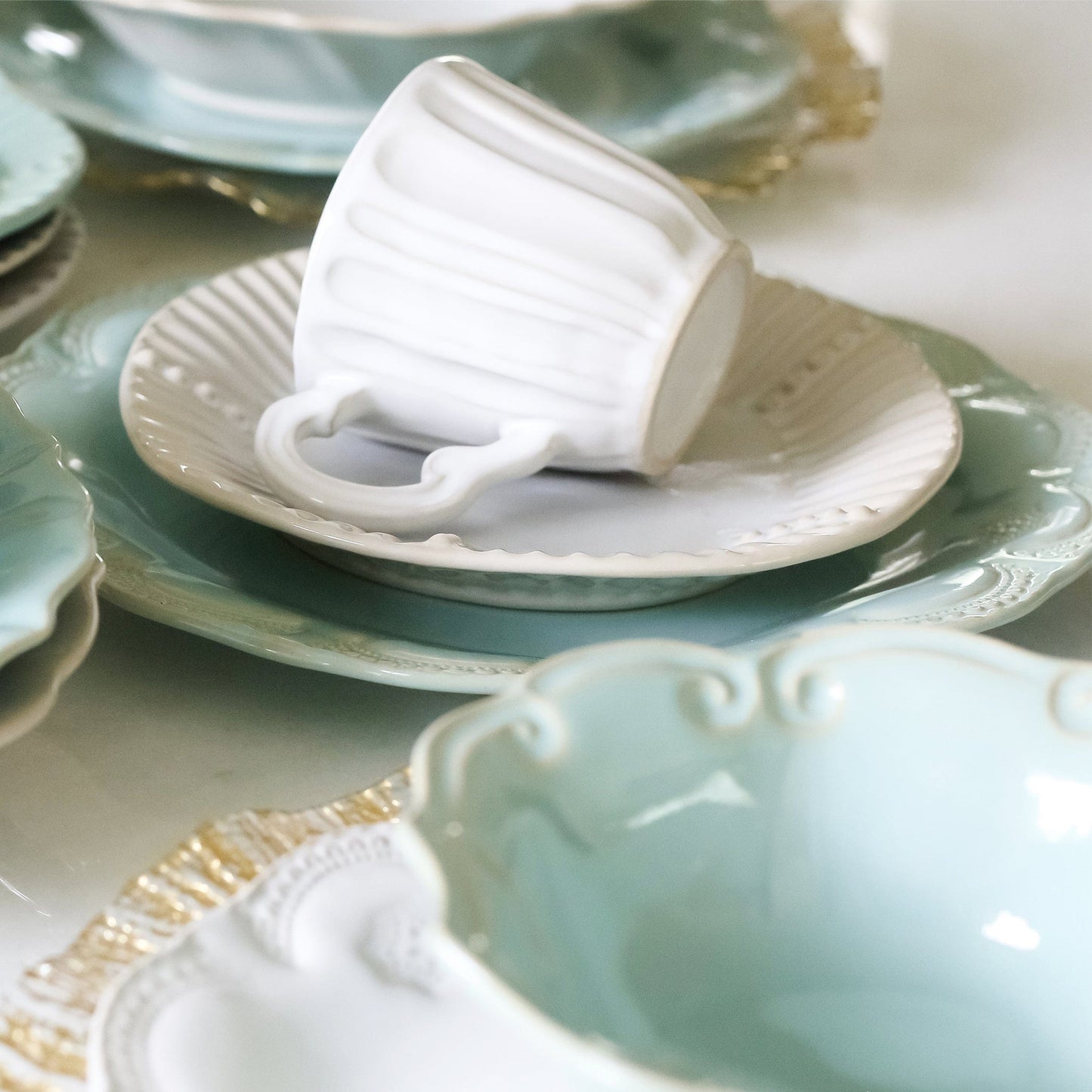 Incanto Stone White Stripe Salad Plate