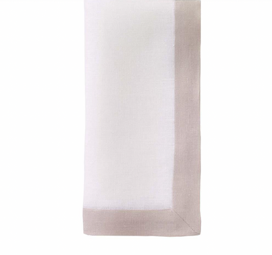 Orta White/Tan Napkin - Pack of 4