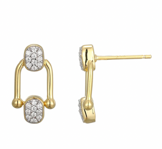Aurora CZ and Gold Earrings