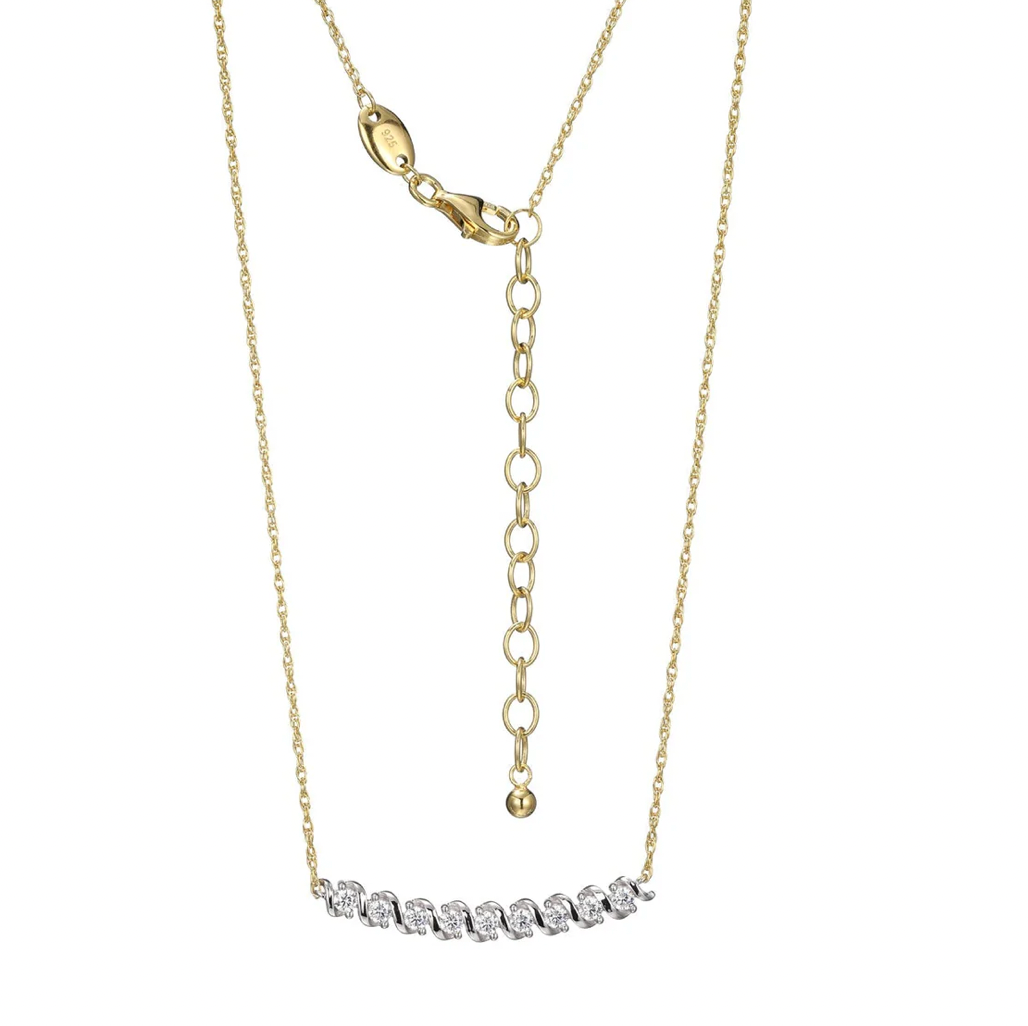 Flourish Yellow CZ Bar Necklace