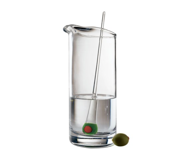 Martini Pitcher with Glass Olive Stirrer