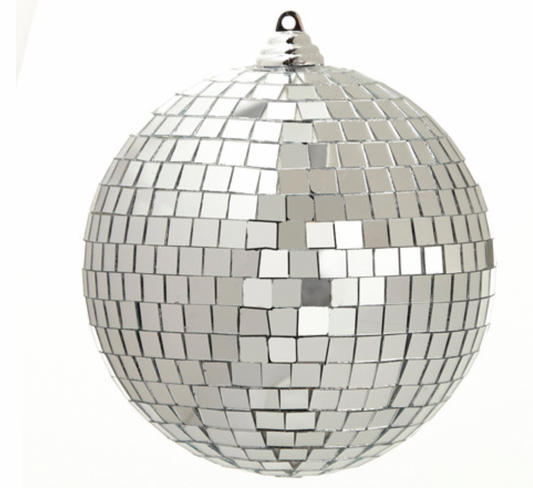 8" Silver Disco Ball Ornament