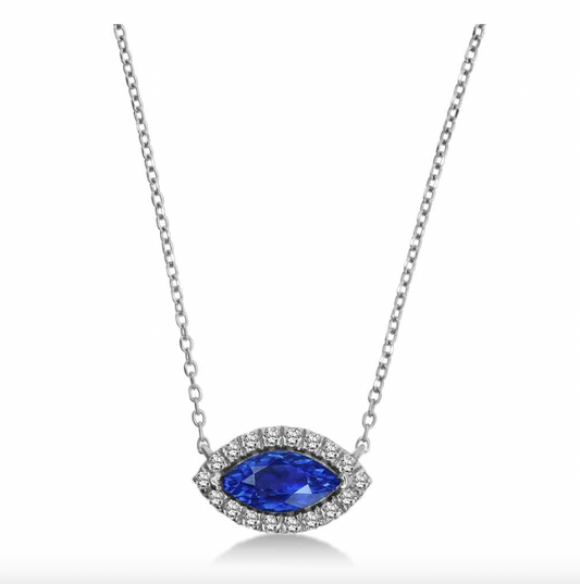 14KW Diamond and Sapphire Necklace