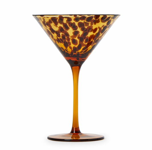Tortoise Print Martini Glass