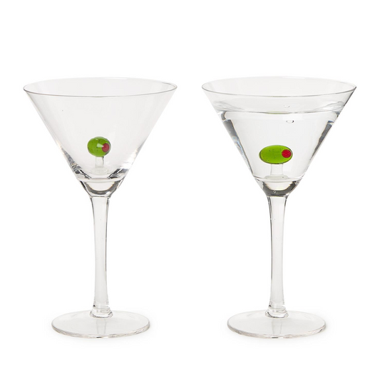 Martini Glass with Olive