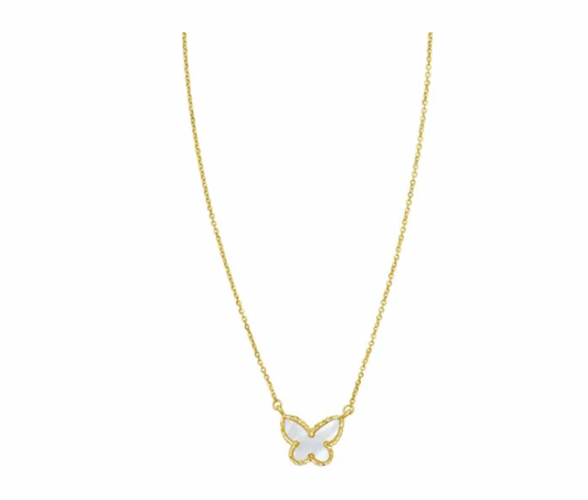 14K Primavera MOP Butterfly Necklace