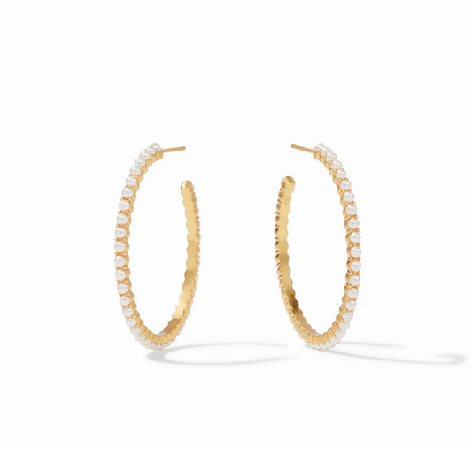 Juliet Hoop Gold Pearl Medium