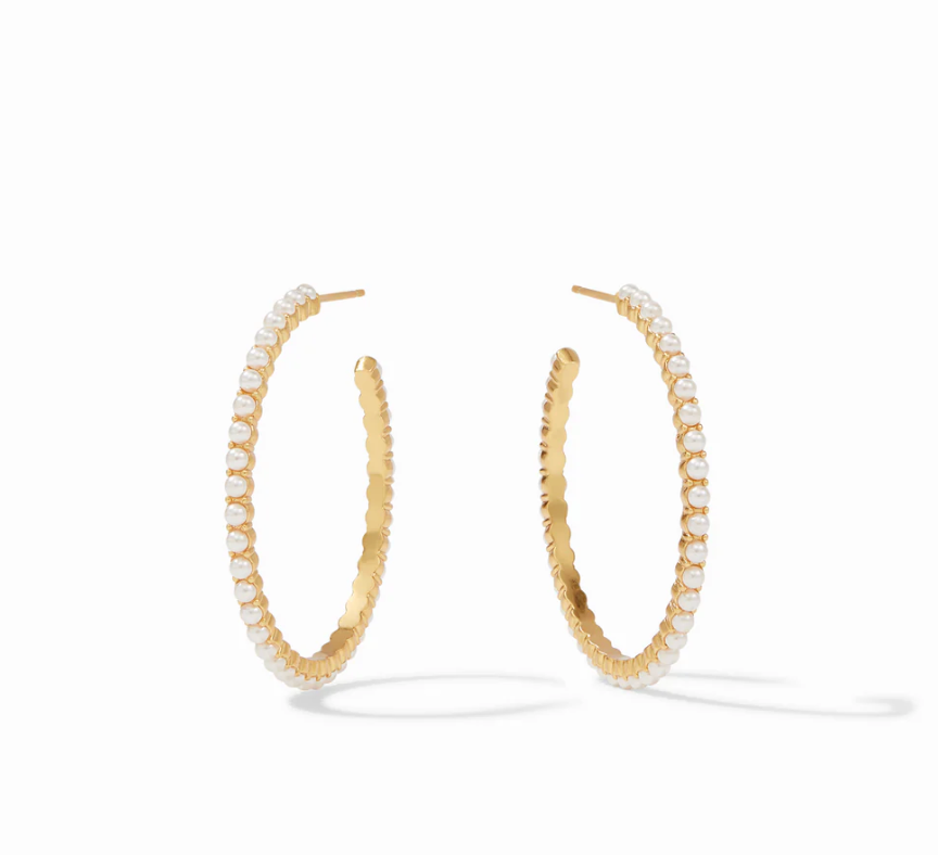 Juliet Hoop Gold Pearl-Large