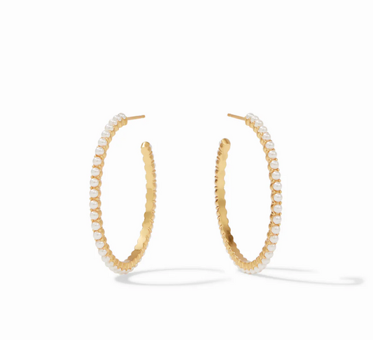 Juliet Hoop Gold Pearl-Large