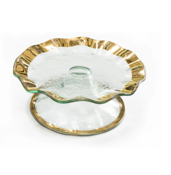Ruffle Gold 9 1/2" petit four stand