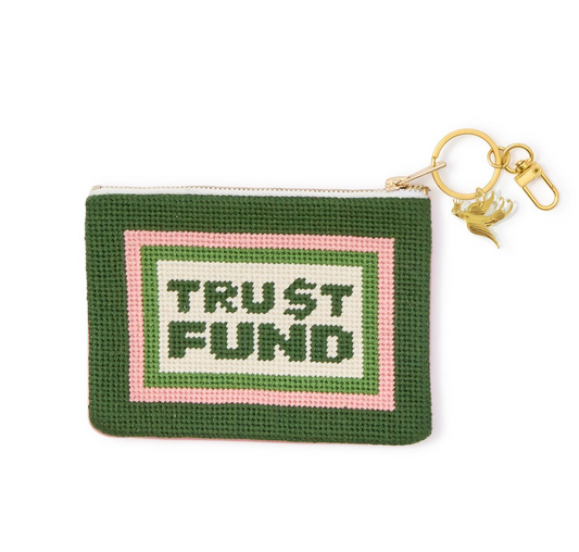 "Trust Fund" Needlepoint Coin Pouch