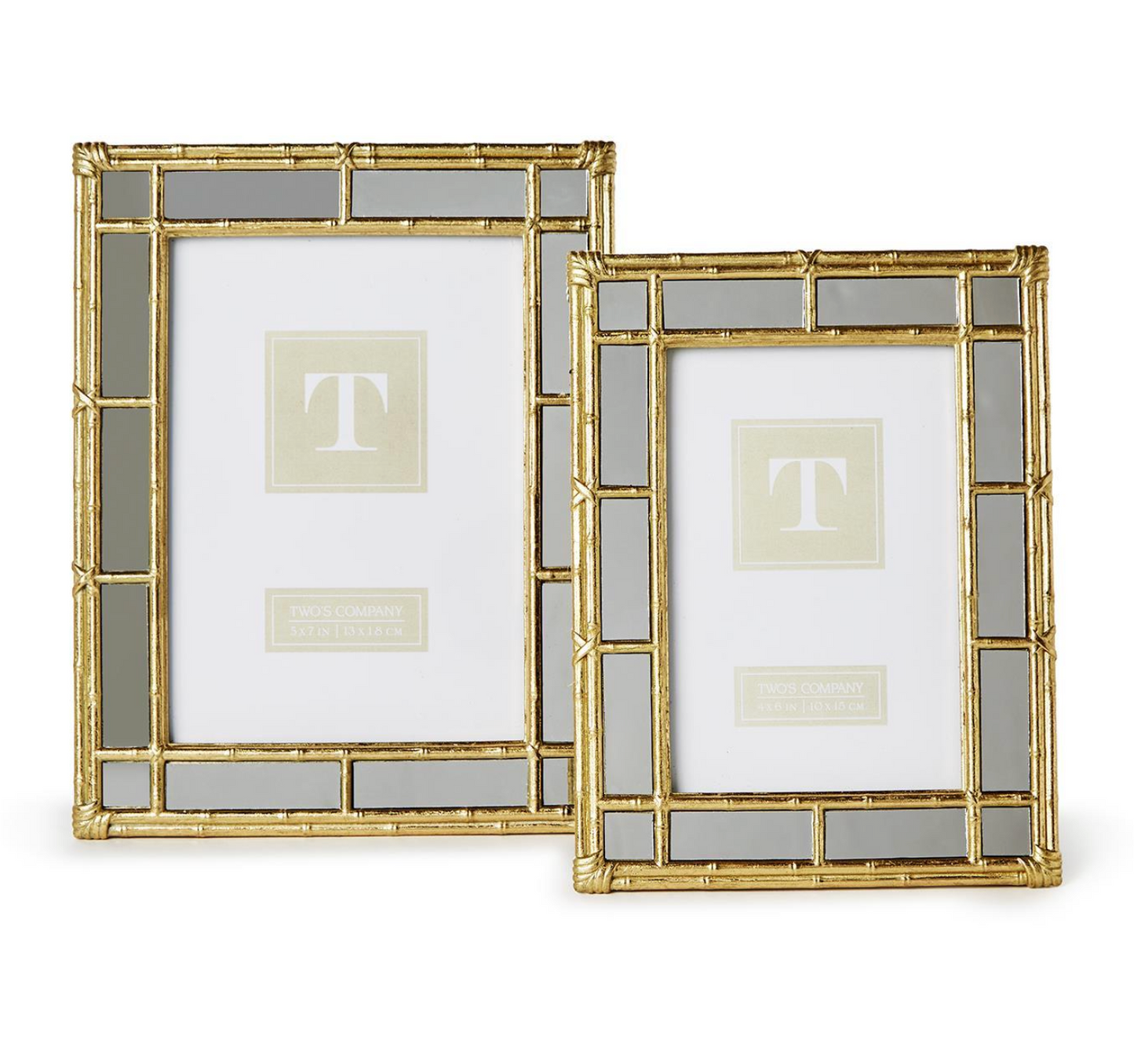4x6 Bamboo Gold Photo Frame with Mirror Edge