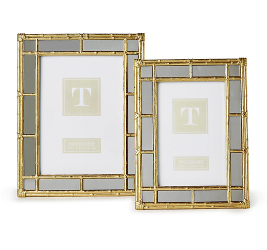 4x6 Bamboo Gold Photo Frame with Mirror Edge
