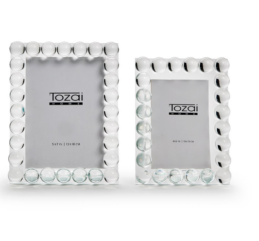 5x7  Bubbles Crystal Glass Photo Frame