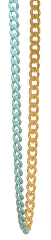 Teca Enamel Necklace- Light Blue/Gold