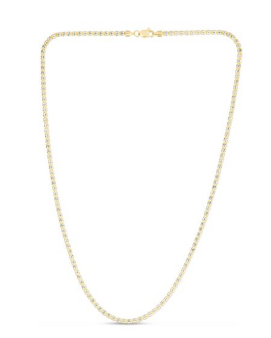 10K 2.7mm Two-Tone Fancy Ice Chain