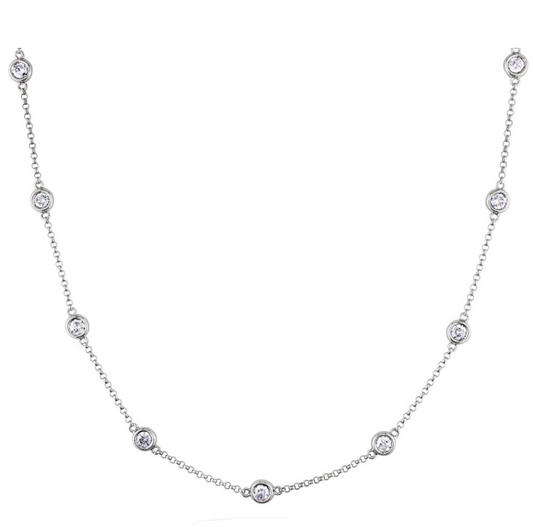 14kt WG 2.05tcw Station Necklace