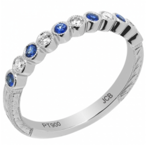 14K WG Band w/ Sapphire TDW 0.1