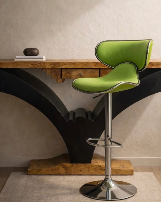 Lime Sculptural Adjustable Barstool (Set of 3)