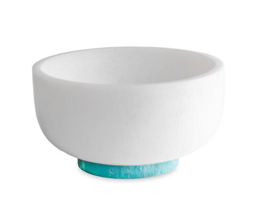 RESIN Rio Large Bowl with Base (White and Turquoise)