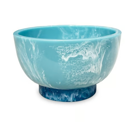 RESIN Rio Small Bowl with Base (Turquoise and Blue)